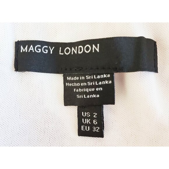 Maggy London Womens Red White Border Print Floral Short Sleeve Midi Dress NWT 2 - Picture 2 of 13